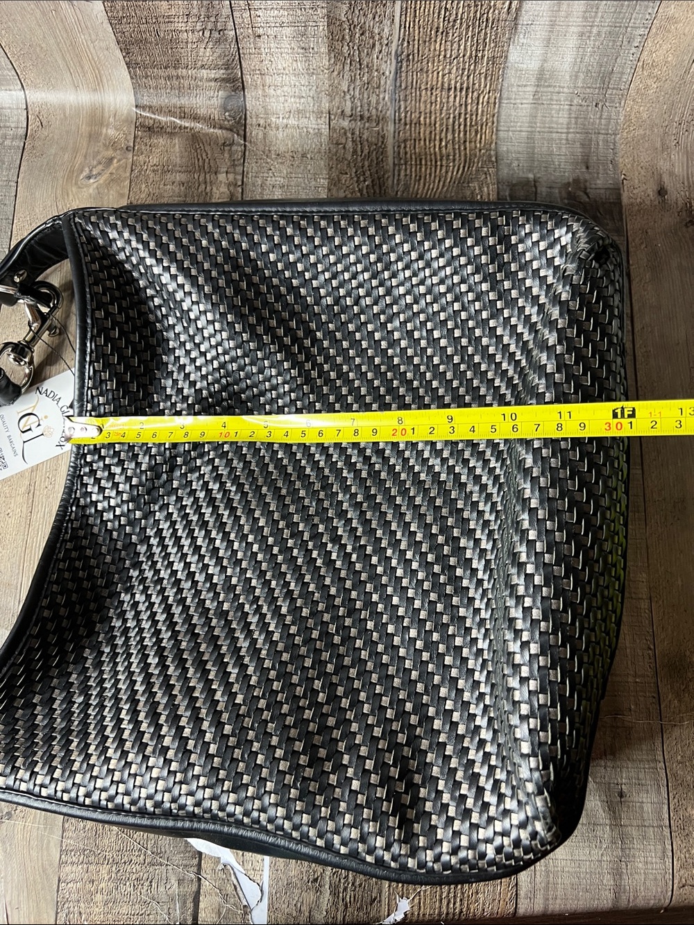 Coach Park Avery Woven Black Woven Shoulder Hobo Bag - Picture 9 of 10